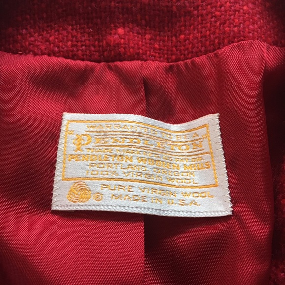 Pendleton Red Wool Single Button Blazer. 6 - Picture 5 of 6